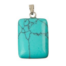 Pendant rectangle, 20x15mm, synth. turquoise