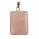 Pendant rectangle, 20x15mm, rose quartz