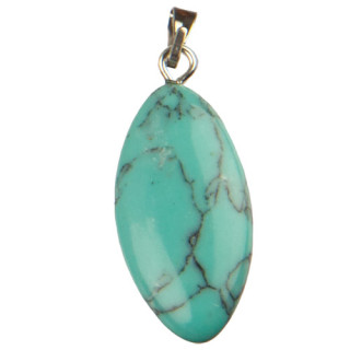 Pendant Horseeye, 24x12mm, synth. turquoise