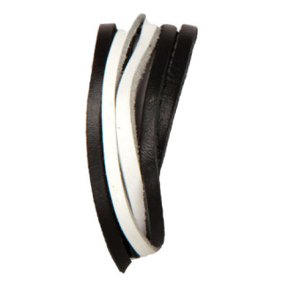 5-strand leather bracelet, black and white - only 7pcs left!