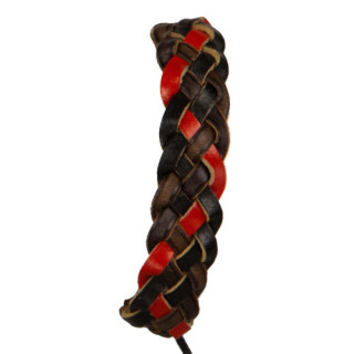 Lederarmband, Schwarz-Braun-Rot