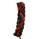 Leather bracelet, black-brown-red