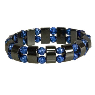 Hematite bracelet Rose, Large, Blue