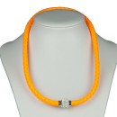 Necklace/wrap bracelet with magnetic closure, orange