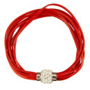 8 strand bracelet with magnetic clasp, red