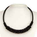 Glass necklace, black