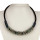 Glass necklace, clear-green-multi