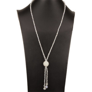 Long necklace glass, white