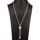 Long necklace glass, white