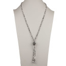 Long necklace glass, silver