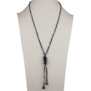 Long necklace glass, dark blue