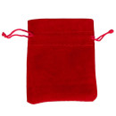 Jewellery bag velvet, 9x7cm, red