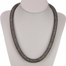 Net necklace with little stones and magnetic clasp, black