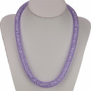 Net necklace with little stones and magnetic closure, purple