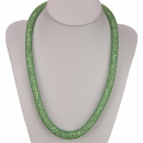 Net necklace with little stones and magnetic clasp, green