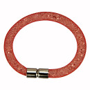Netzarmband mit Steinchen und Magnetverschluss, Rot - nur...