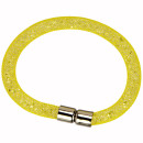 Net bracelet with stones and magnetic clasp, yellow