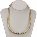 Necklace/wrap bracelet with magnetic closure, gold-silver
