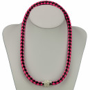 Necklace/wrap bracelet with magnetic closure, purple-black