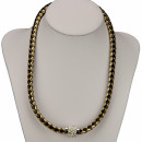 Necklace/wrap bracelet with magnetic closure, gold-black
