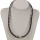 Halskette/Wickelarmband mit Magnetverschluss, Silber-Schwarz