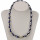 Necklace/wrap bracelet with magnetic closure, black-white-blue