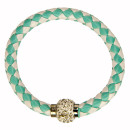 Bracelet with magnetic closure, light green-white
