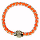 Bracelet with magnetic closure, orange-white