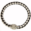 Bracelet with magnetic closure, black and white