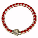 Bracelet with magnetic closure, red-white
