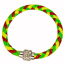 Bracelet with magnetic closure, red-yellow-green