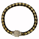 Bracelet with magnetic clasp, gold-black
