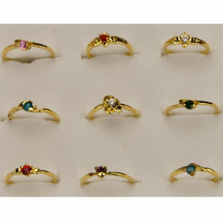 Assortment cheap rings with stone, gold