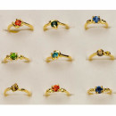 Assortment cheap rings with stone, gold