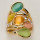 Großer Cateye-Ringe, Rosegold-Bunt