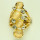Großer Cateye-Ring mit Steinen, Gelbgold