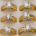 Stainless steel ring with stone, gold