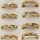 Stainless steel ring with colored stones, gold