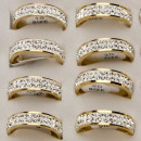 Stainless steel ring diamond, gold