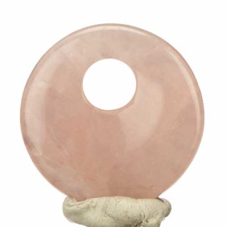 Pendant circle, 18mm, rose quartz