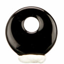 Pendant circle, 18mm, black agate