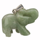 Pendant elephant, 40mm, green aventurine