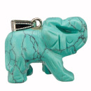 pendant elephant, 40mm, synth. turquoise