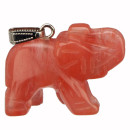 Anhänger Elefant, 40mm, Wassermelonenquarz