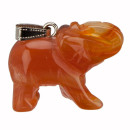 Pendant elephant, 40mm, red agate
