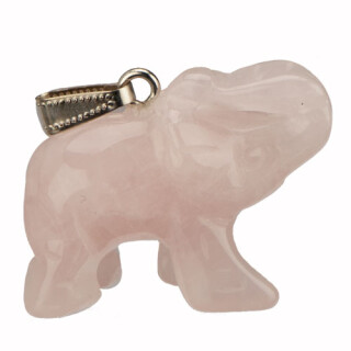 Anhänger Elefant, 40mm, Rosenquarz - nur noch 1 Stück!
