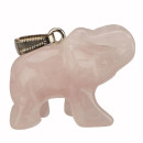 Pendant elephant, 40mm, rose quartz