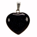 Pendant heart, 30mm, blue sandstone