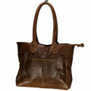 Fashionable handbag leather look, antique brown - only...