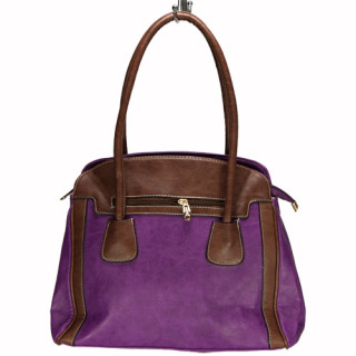 Fashionable handbag Ilka, lilac/brown